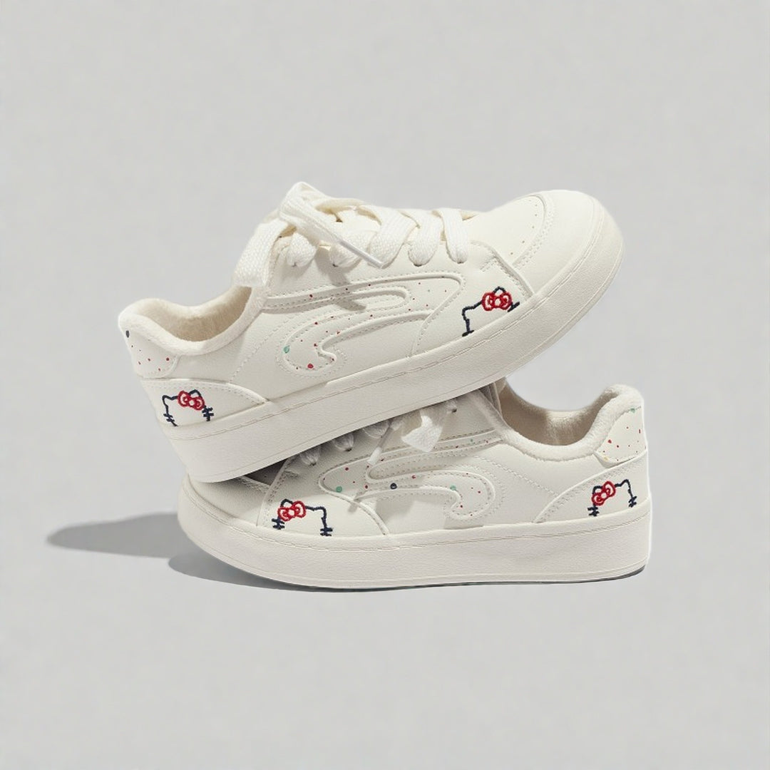 Damen bequeme und stilvolle Sneaker mit Fleece-Innenfutter EB