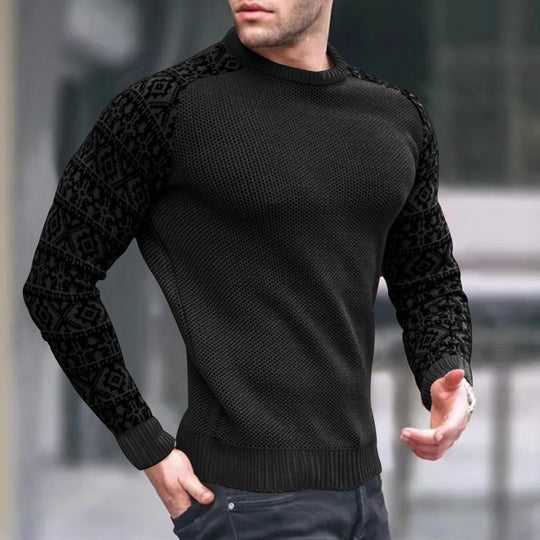 Herren Strickpullover mit grafischem Muster EB