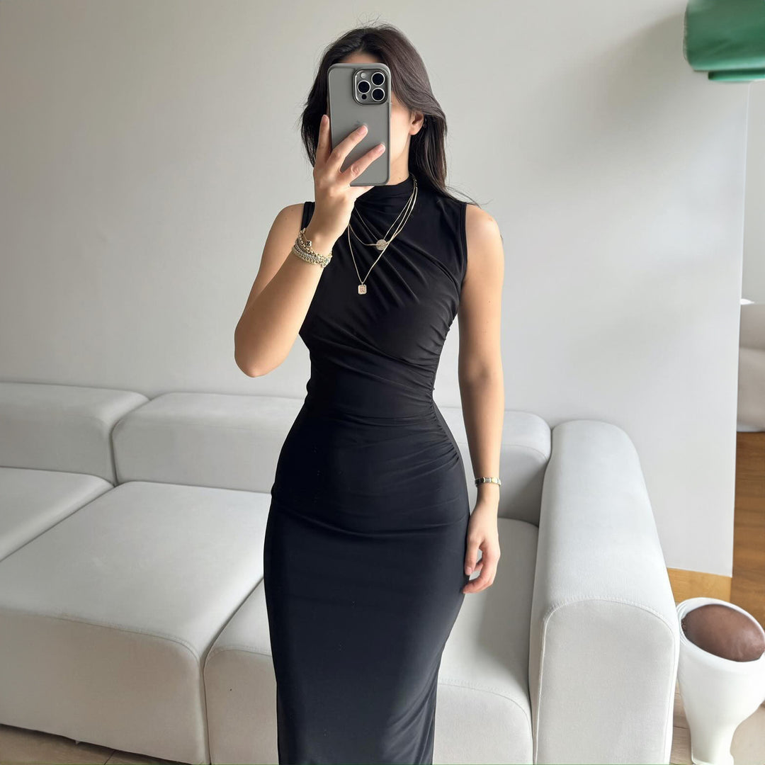 Damen Elegantes Wickelkleid mit figurbetontem Schnitt und hohem Schlitz EB