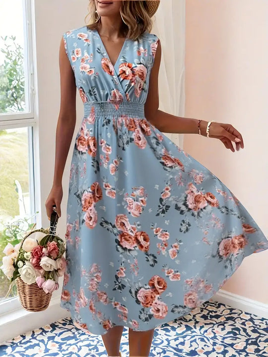 Damen Verspieltes A-Linien Kleid mit floralen Details EB