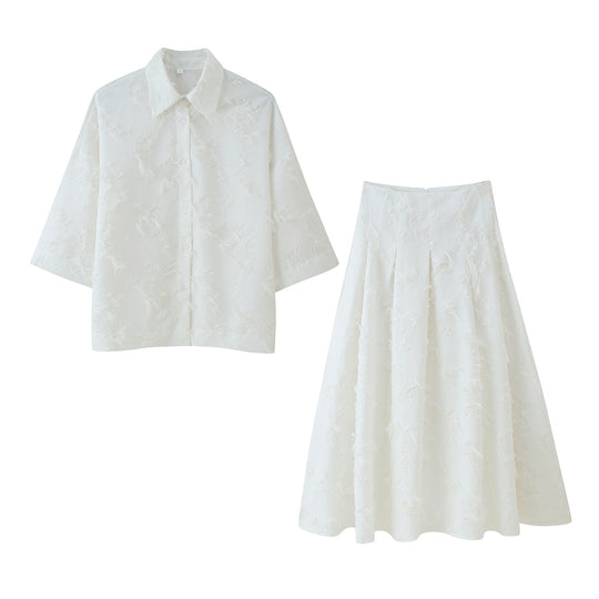 Damen Maxirock mit floralem Spitzenmuster und elegantem Ausfall EB