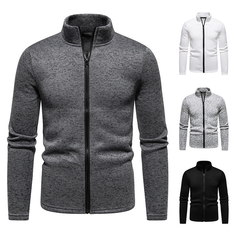Herren Fleecejacke mit Stehkragen und durchgehendem Reißverschluss EB
