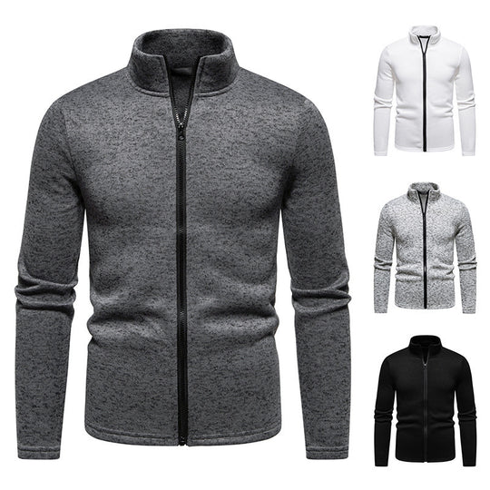 Herren Fleecejacke mit Stehkragen und durchgehendem Reißverschluss EB