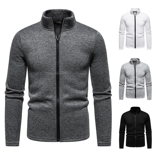 Herren Fleecejacke mit Stehkragen und durchgehendem Reißverschluss EB