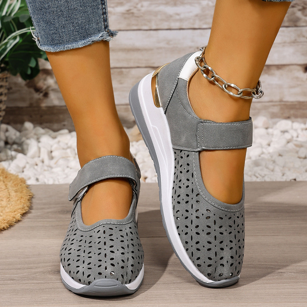 Damen Sportliche Ballerinas mit einzigartigem Lochmuster EB