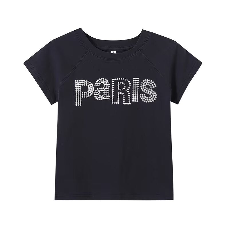 Damen T-Shirt mit Glitzerdruck EB