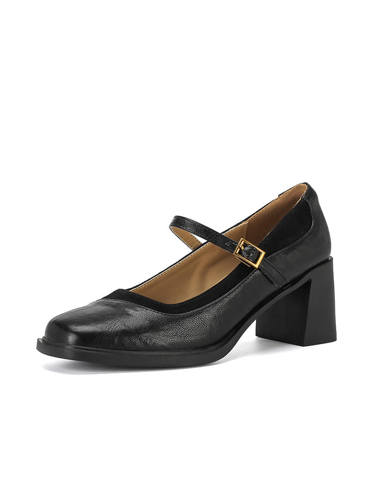 Damen Elegante Mary Jane Schuhe mit Blockabsatz und stilvollem Riemchen EB