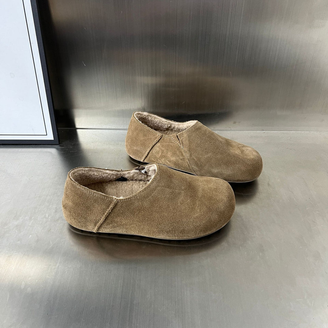 Damen Komfortable Hausschuhe aus weichem Wildleder mit kuscheligem Innenfutter EB