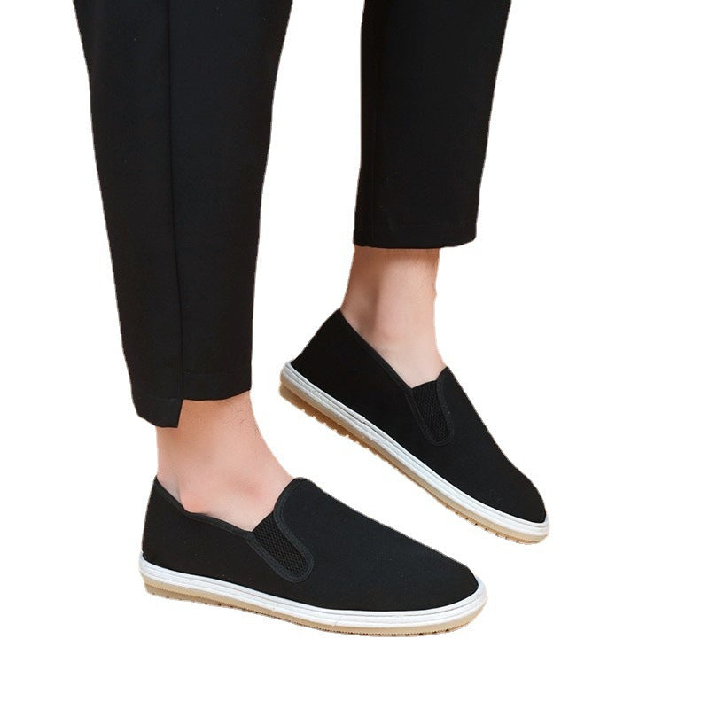 Damen Bequeme Slip-On Freizeitschuhe mit atmungsaktiven Einsätzen EB