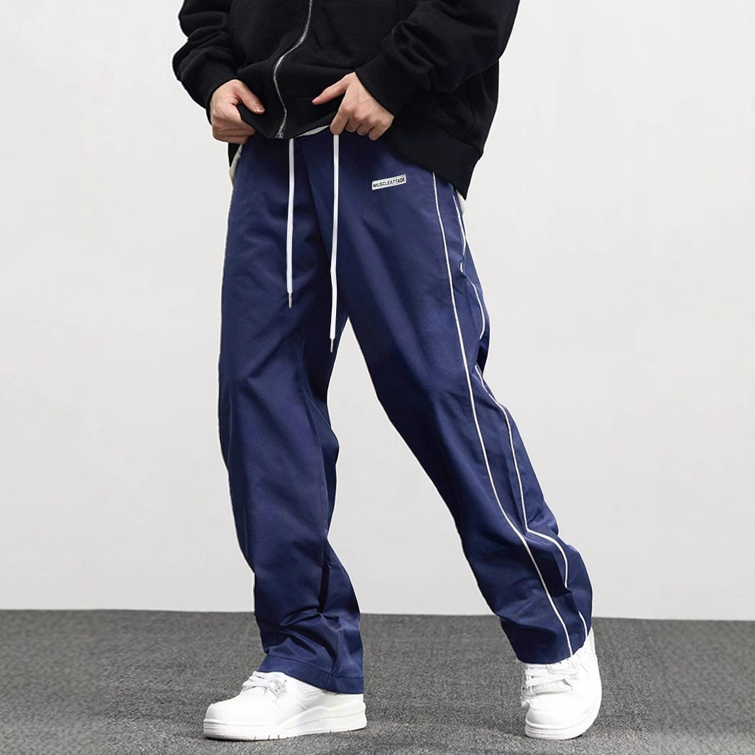 Herren Hochwertige Freizeithose mit verstellbarem Bund und seitlichen Streifen EB