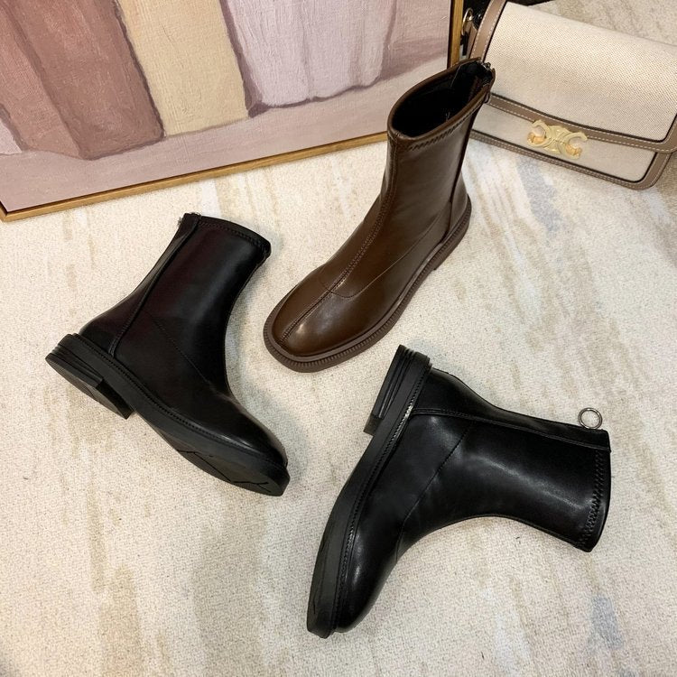 Damen Modische Chelsea-Stiefel mit flexiblem Reißverschluss und strapazierfähiger Sohle EB