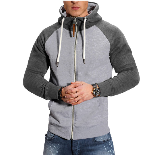 Herren raffinierter Kapuzenpullover mit hochwertigem Reißverschluss EB