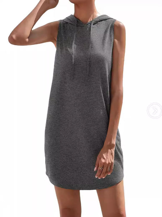 Damen Kapuzenkleid Aus Atmungsaktivem Jersey-Material EB