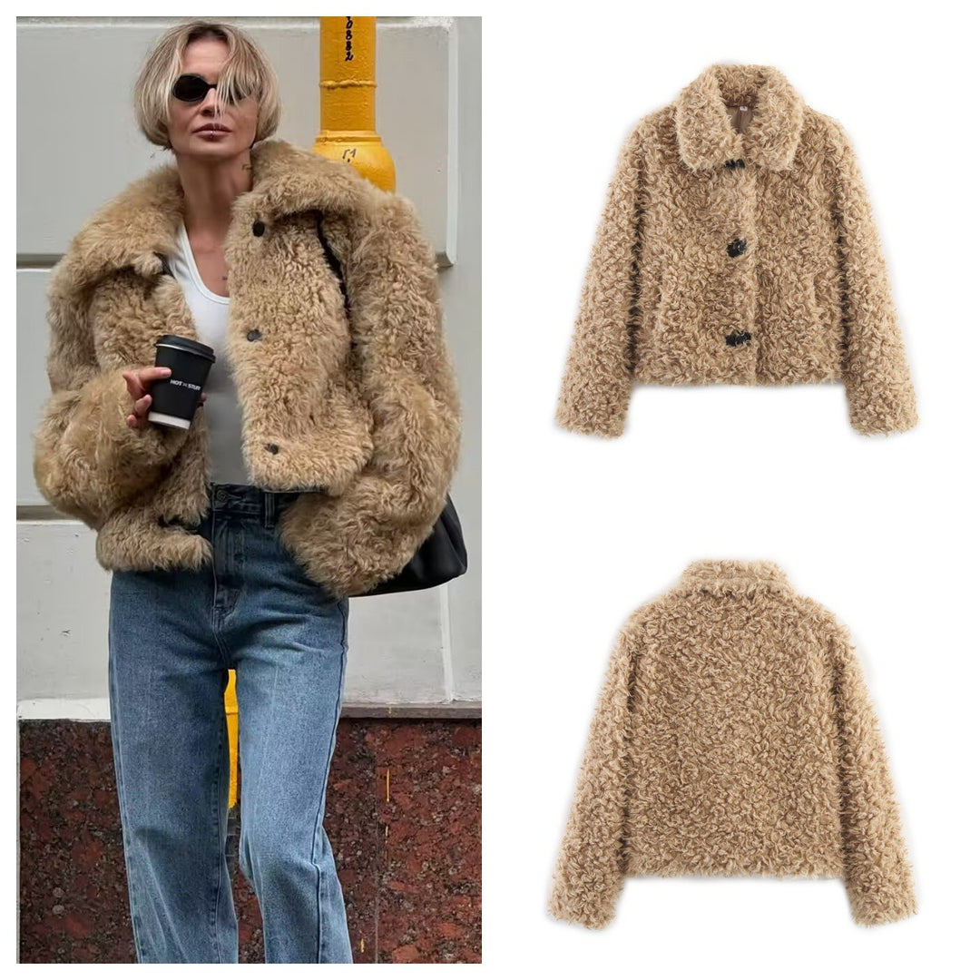 Damen kuschelige Teddyjacke EB