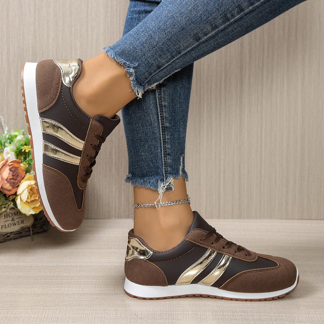 Damen Sportliche Sneakers mit Glitzerakzenten EB