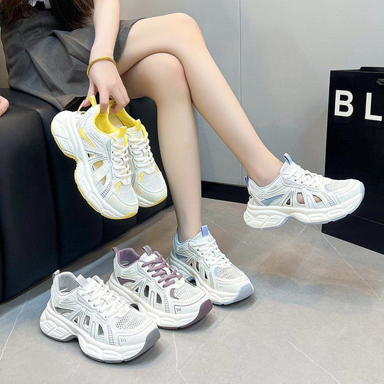 Damen Sportliche Mesh-Sneaker mit atmungsaktiver Konstruktion und dämpfender Sohle EB