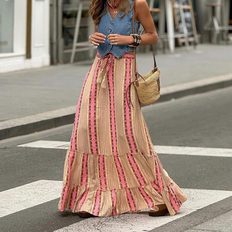 Damen Maxikleid mit fröhlichem Muster EB