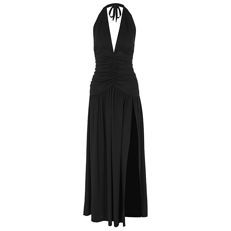Damen Wickelkleid mit tiefem V-Ausschnitt und Raffung EB