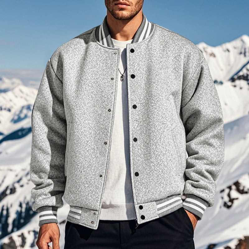 Herren nan stylische College-Varistyjacke mit geripptem Kragen, elastischen Bündchen und wärmender Thermowattierung EB