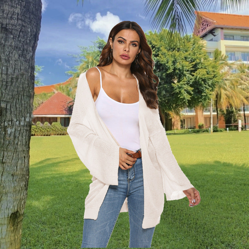 Damen Longstrickjacke mit lässigem Schnitt und weiten Ärmeln EB