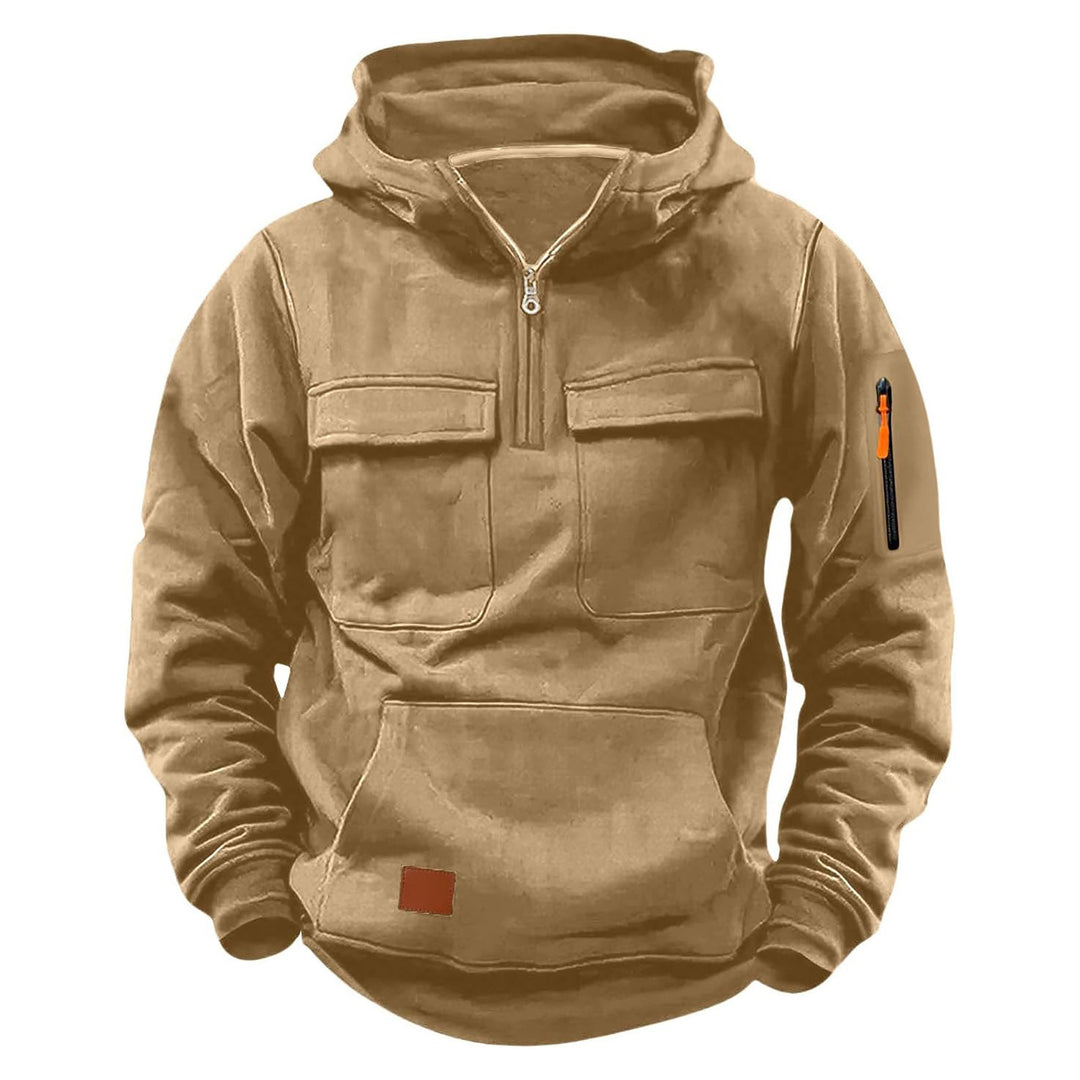 Herren funktionale Kapuzenjacke mit Reißverschluss und praktischen Taschen EB