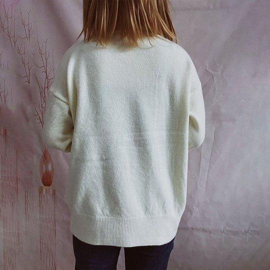 EB | Einfarbiger Warmer Strickpullover Für Alltag