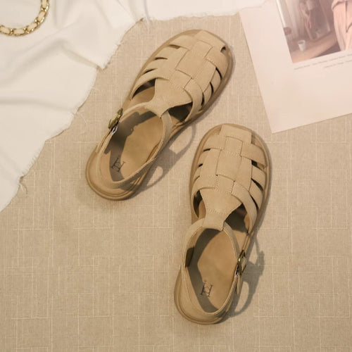 Damen Komfortable und modische Riemchensandalen mit geflochtenem Design EB