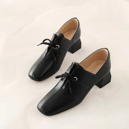 Damen elegante Schnürschuhe mit eckiger Zehenpartie und modischem Absatz EB