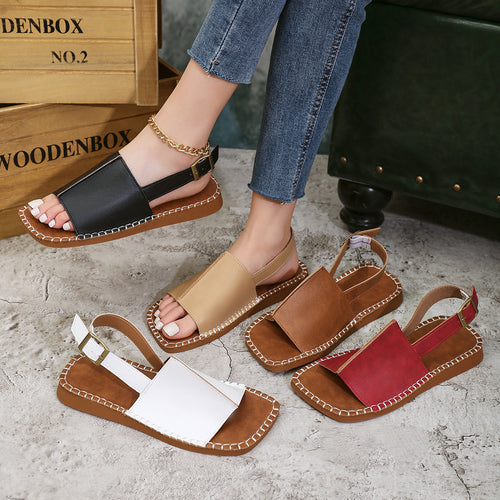 Damen Modische Riemensandalen mit eleganter Schnallenverzierung und gepolsterter Fußbettung EB