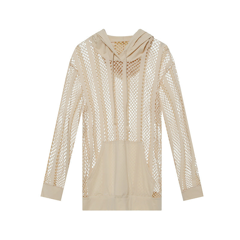 Damen Sportlicher Kapuzenpullover mit Luftmesh von EB