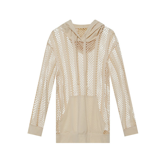 Damen Sportlicher Kapuzenpullover mit Luftmesh von EB