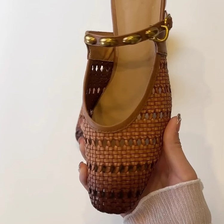 Damen Elegante und atmungsaktive Pantoletten mit modischem Riemchen-Design EB