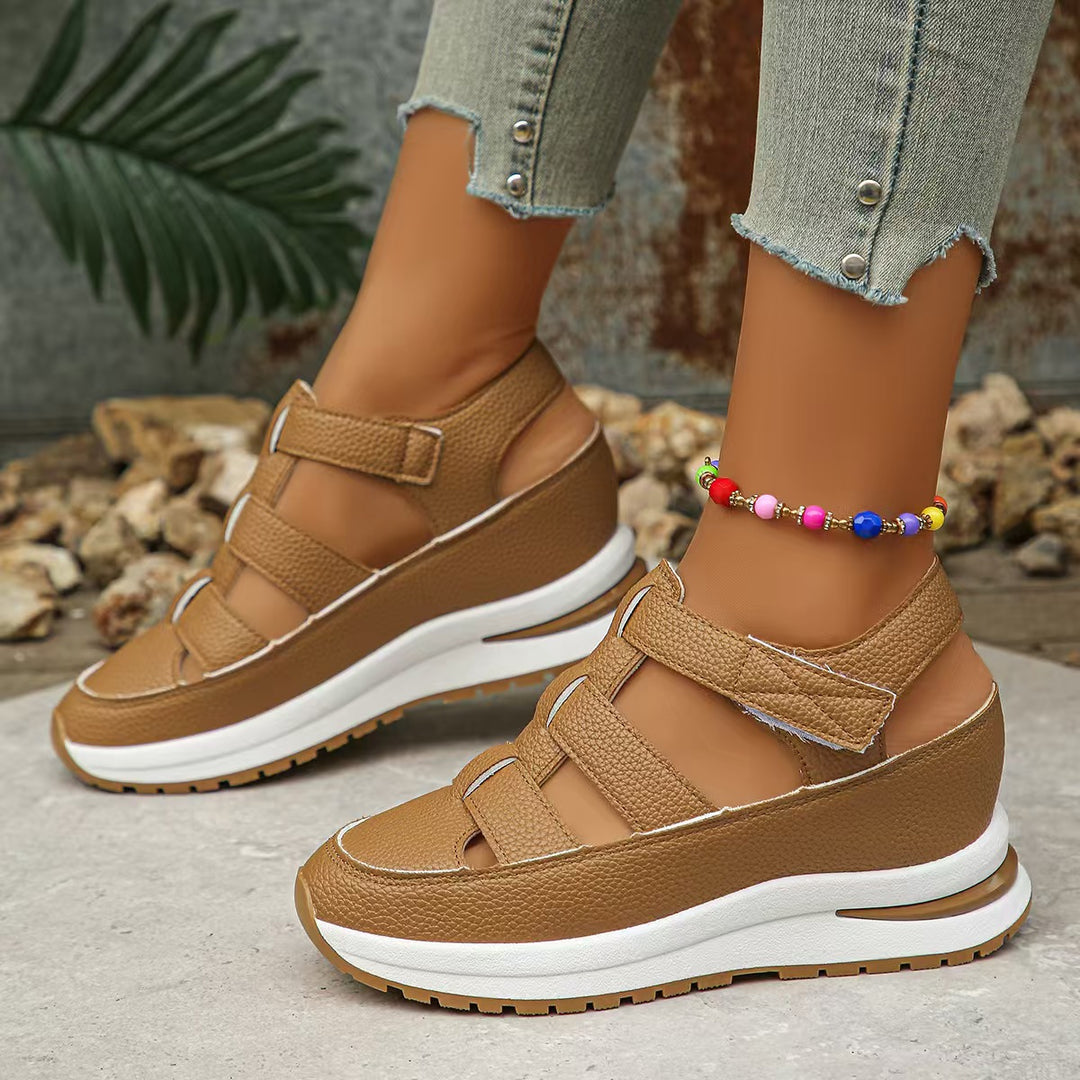 Damen Wedge-Sandalen mit verstellbarem Riemensystem und atmungsaktiver Sohle EB
