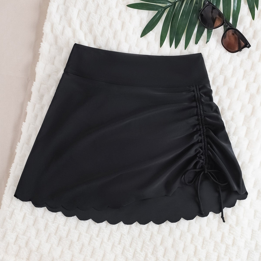 Damen Bade-Rock mit Raffungsdetails und eleganter Wellenkante EB
