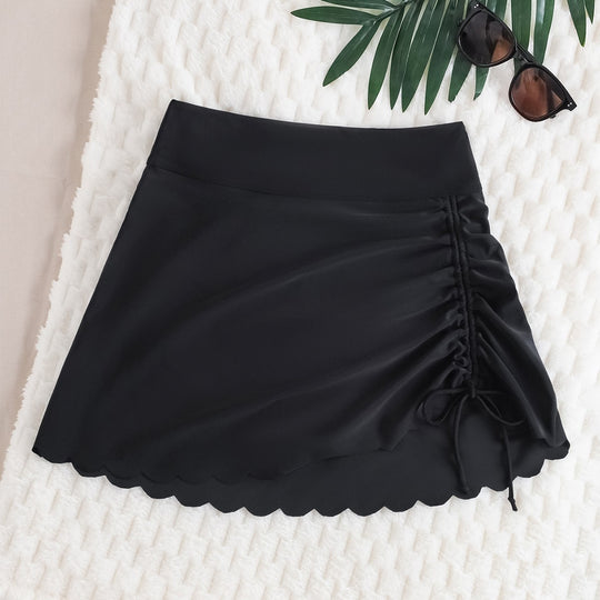 Damen Bade-Rock mit Raffungsdetails und eleganter Wellenkante EB