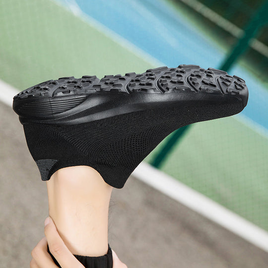 Unisex nan elastischer Strick-Schlupfschuh mit konturierter viskoelastischer Innensohle und rutschfester stoßdämpfender Laufsohle EB