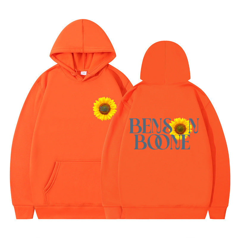 Damen Kapuzenpullover mit einzigartigem Sonnenblumenmotiv und bequemer Passform EB