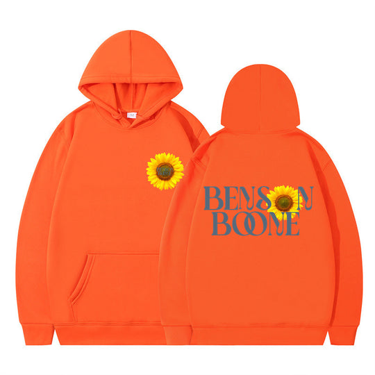 Damen Kapuzenpullover mit einzigartigem Sonnenblumenmotiv und bequemer Passform EB