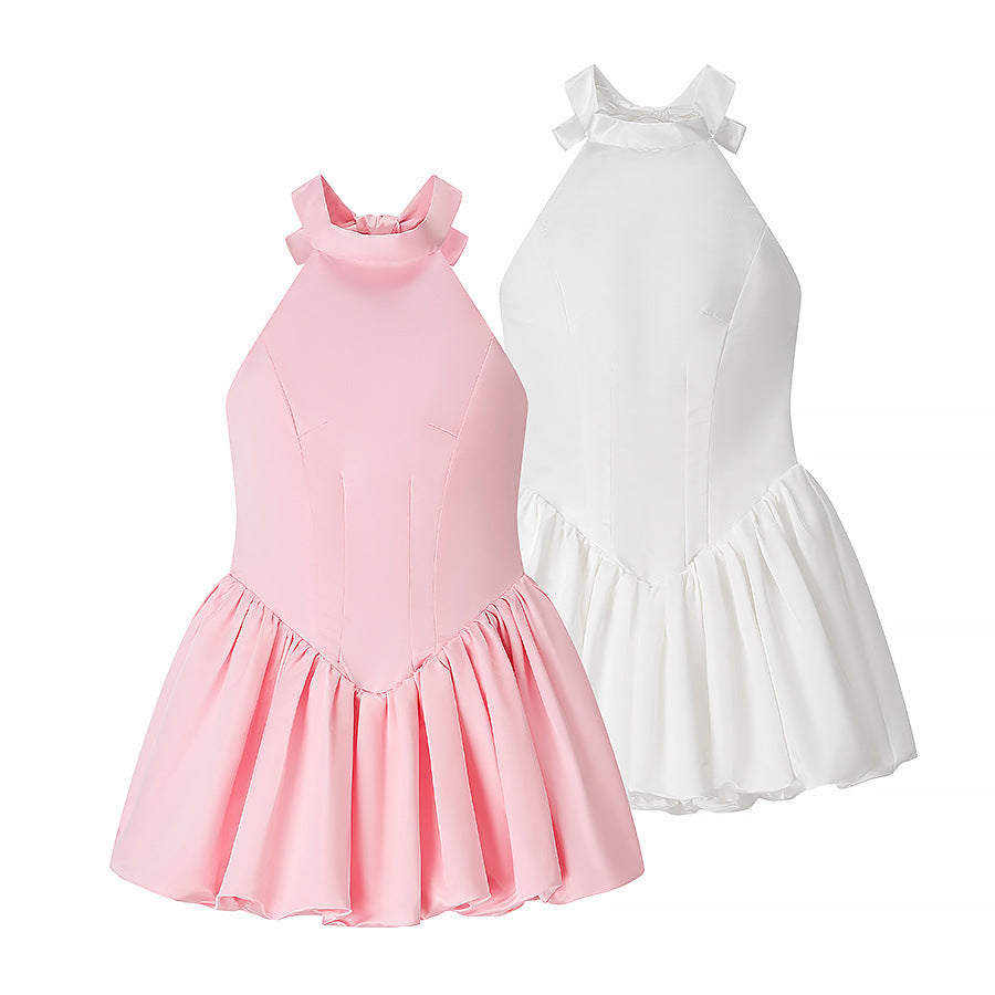 Damen Ballettkleid mit offenem Rücken und schwingendem Rock EB