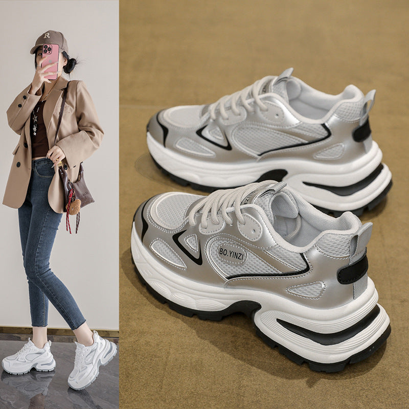 Damen Sportliche Sneakers mit abriebfester Laufsohle und atmungsaktiver Mesh-Oberfläche EB