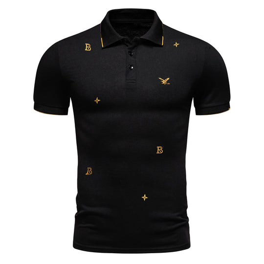 Herren Polohemd mit modischem Stickdesign und hochwertigem Stoff EB