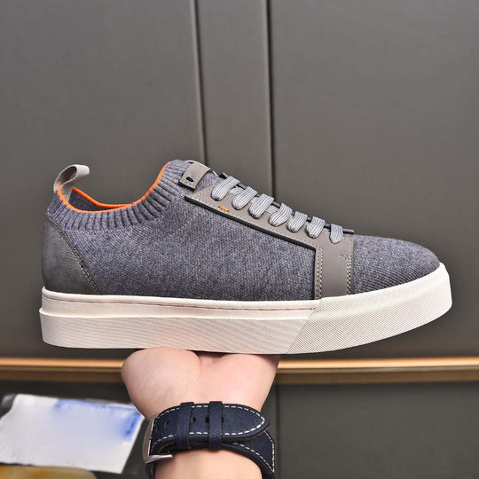 Damen sportliche Sneaker mit elastischem Strick-Obermaterial und rutschfester Sohle EB