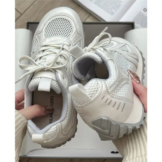 Damen Atmungsaktive Freizeitsneakers mit rutschfester Sohle und elegantem Design EB