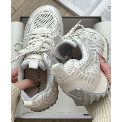 Damen Atmungsaktive Freizeitsneakers mit rutschfester Sohle und elegantem Design EB