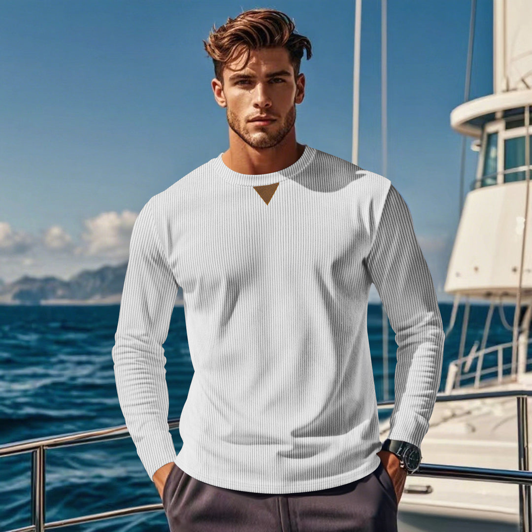 Herren Langarmshirt mit strukturiertem Rippdesign EB