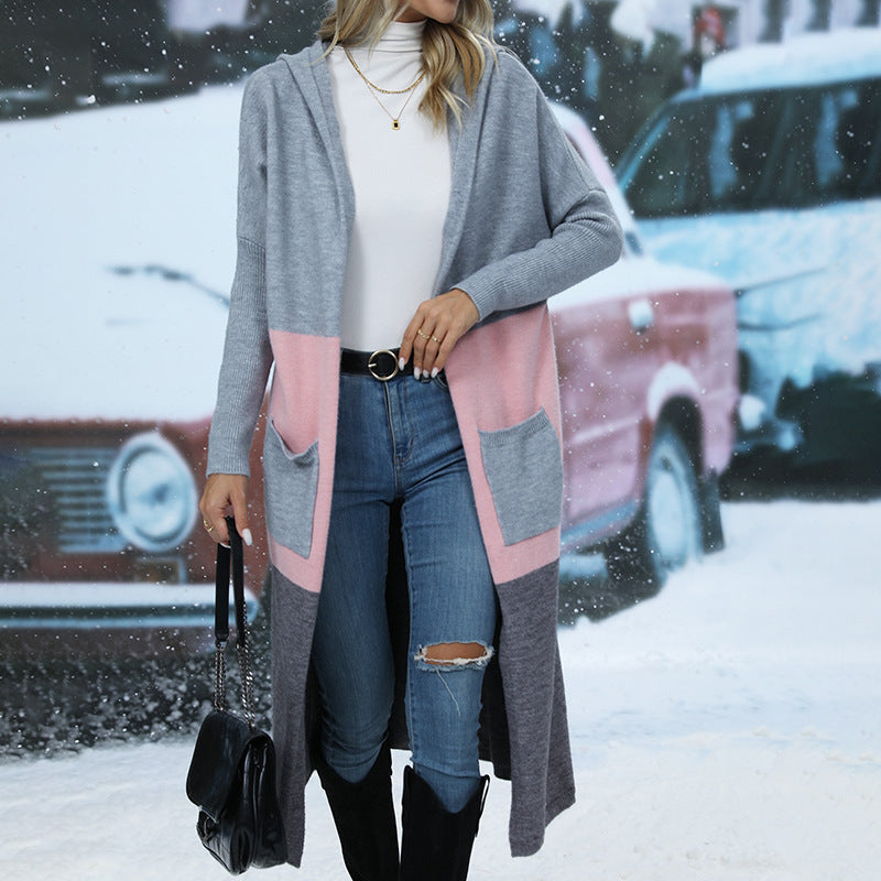 Damen lässiger Kapuzencardigan EB