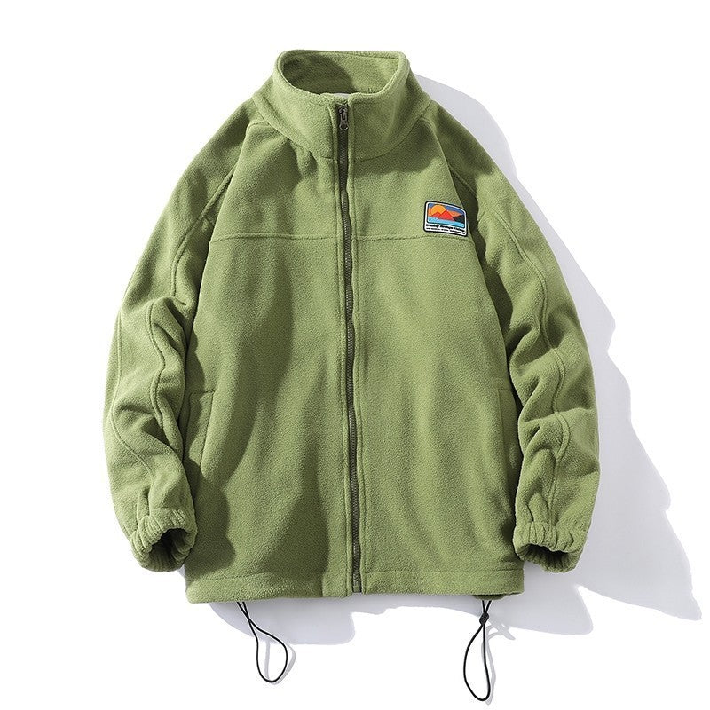 Herren Fleecejacke mit hohem Kragen und praktischen Taschen EB
