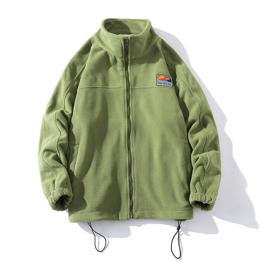 Herren Fleecejacke mit hohem Kragen und praktischen Taschen EB
