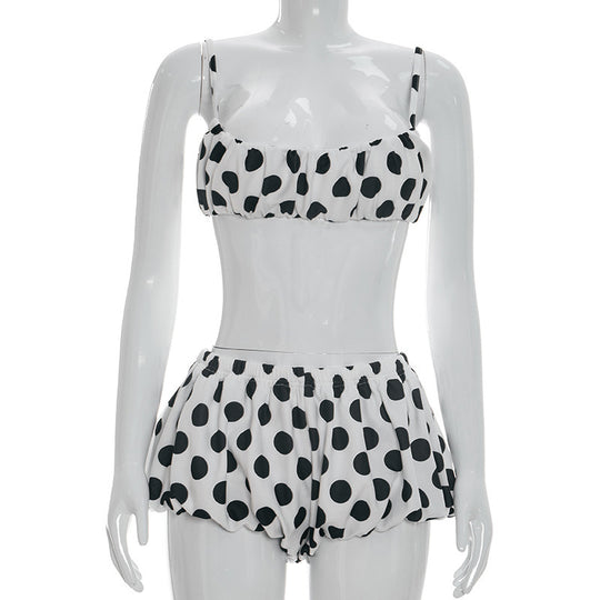 Damen Buntes Bikini Set mit Rüschen und Glamour-Details EB