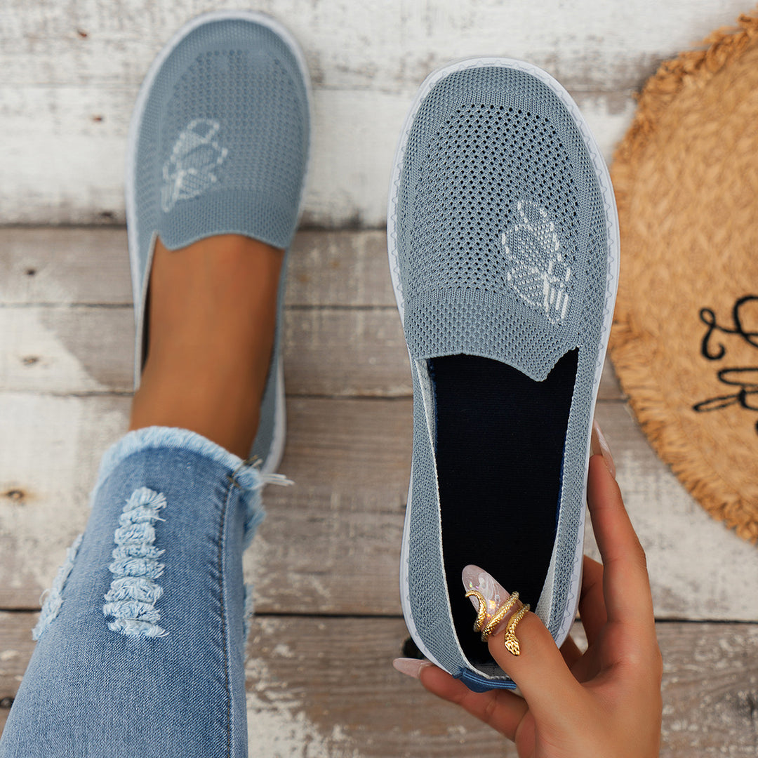 Damen luftige Slip-On Sneakers mit atmungsaktiver Struktur EB